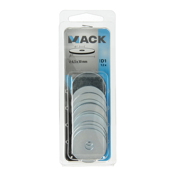 Mack 1017739 - arandela de carrocería galvanizada12 piezas 6,5 x 30 mm | 10 piezas