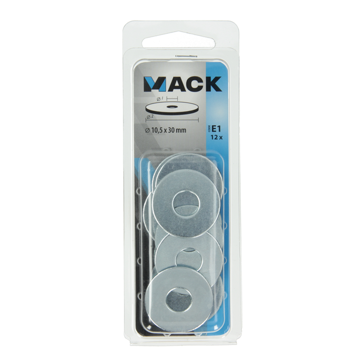 Mack 1017742 - arandela de carrocería galvanizada12 piezas 10,5 x 30 mm | 10 piezas