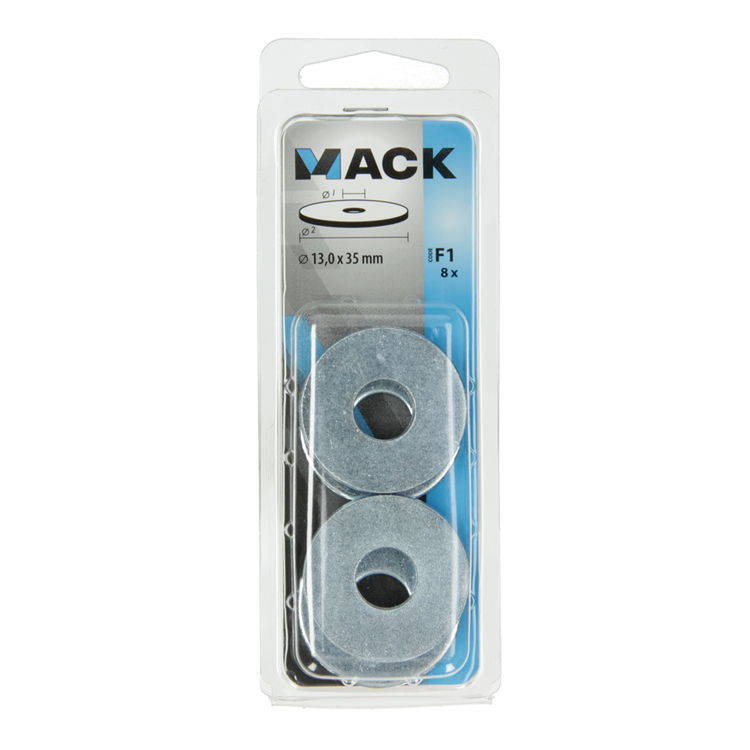 Mack 1017744 - arandela de carrocería galvanizada 8 piezas 13,0 x 35 mm | 10 piezas