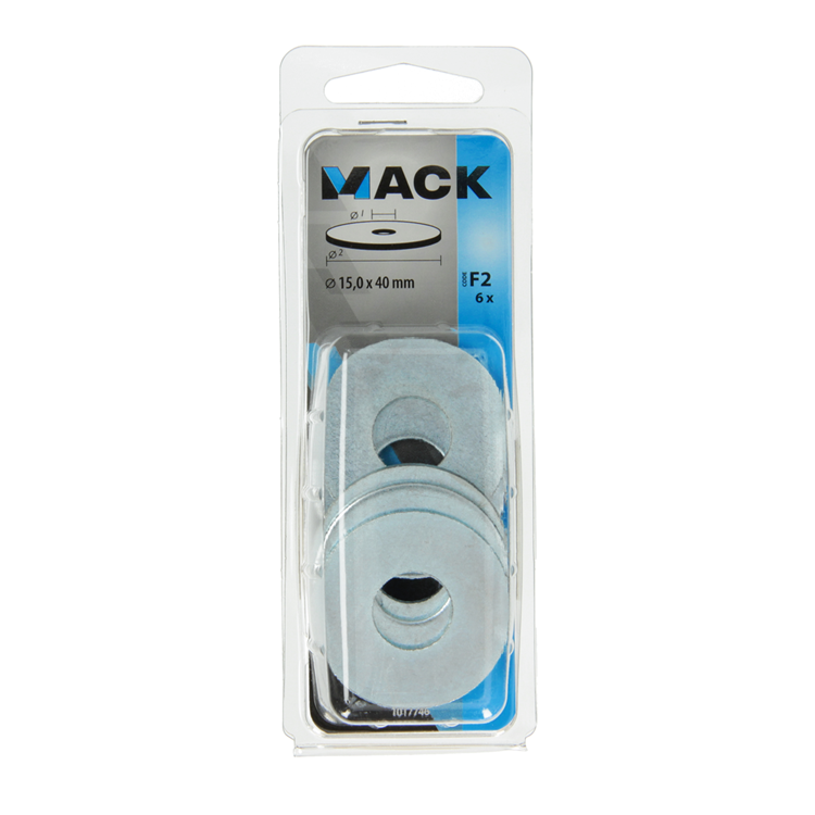 Mack 1017746 - arandela de carrocería galvanizada 6 piezas 15,0 x 40 mm | 5 piezas