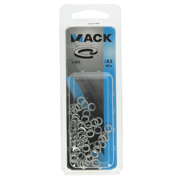 Mack 1017753 - arandela elástica de acero chapado. 60 piezas m4 | 10 piezas