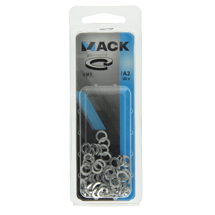 Mack 1017754 - arandela elástica de acero chapado. 50 piezas m5 | 10 piezas