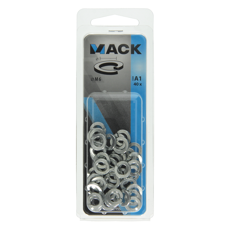 Mack 1017755 - arandela elástica de acero chapado. 40 piezas m6 | 10 piezas
