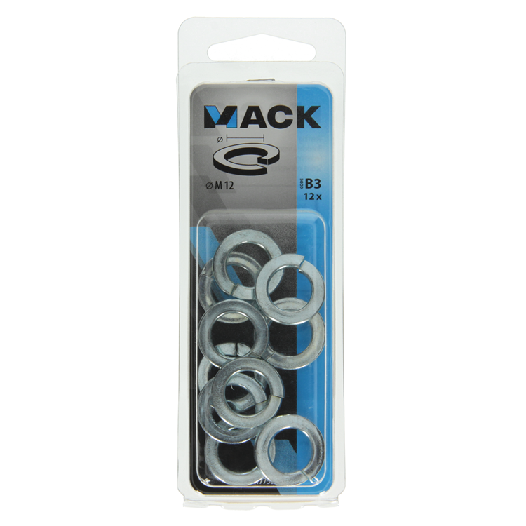 Mack 1017758 - arandela elástica acero galvanizado 12 piezas m 12 | 10 piezas