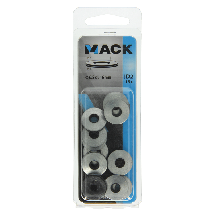 Mack 1017761 - anillo de sellado de goma galvanizado 15 piezas 6,5 x 16 mm | 10 piezas