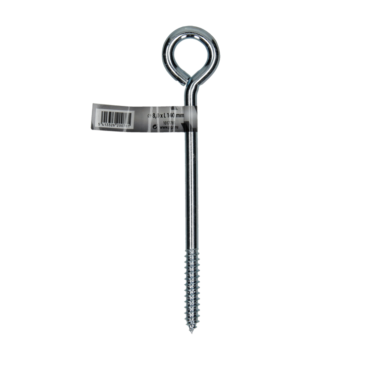 Mack 1017781 - ojo de tornillo acero galvanizado 1 ud8,0 x 140 mm | 10 piezas