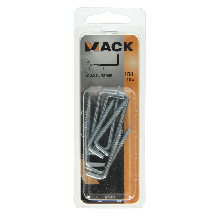 Mack 1017819 - tornillo pulgar acero galvanizado 10 piezas 3,5 x 40 mm | 10 piezas
