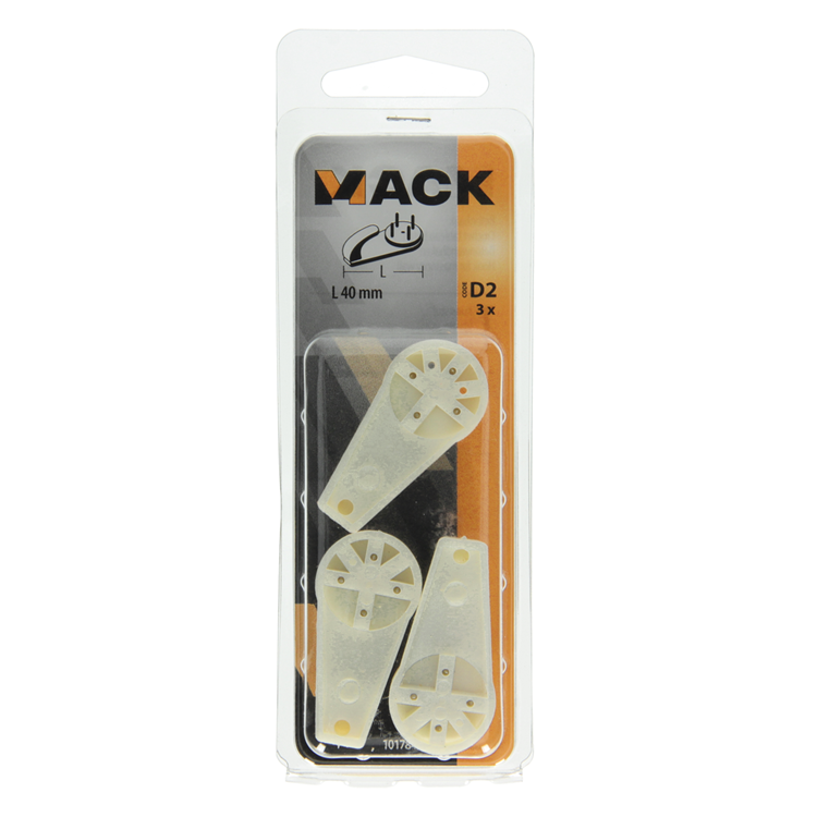 Mack 1017845 - gancho hormigón plástico 3uds 40mm | 10 piezas