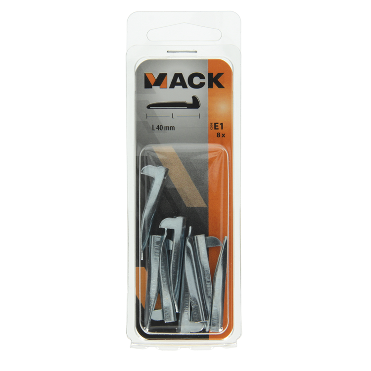 Mack 1019709 - gancho de pared acero azul endurecido 8 piezas 40 mm | 10 piezas