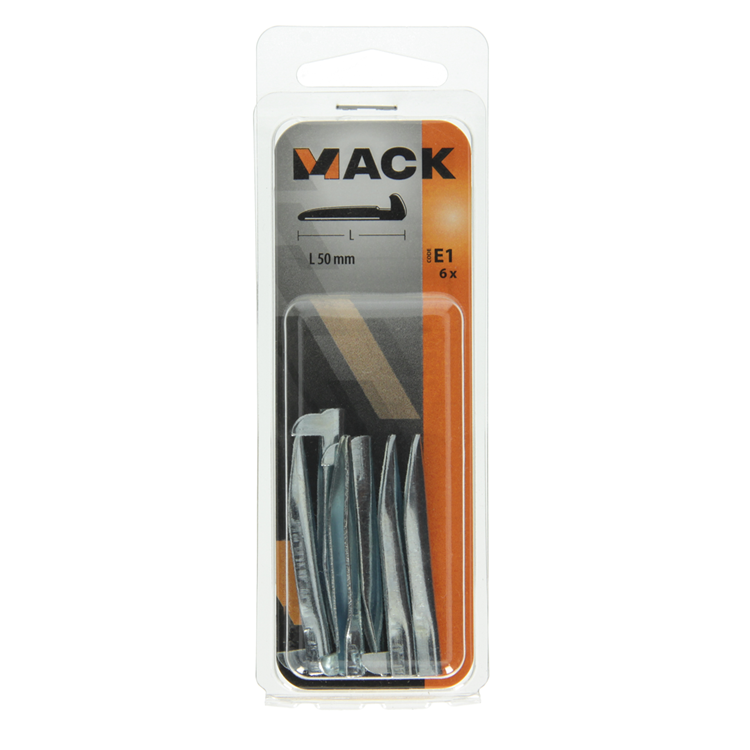 Mack 1019710 - gancho de pared acero azul endurecido 6 piezas 50 mm | 10 piezas