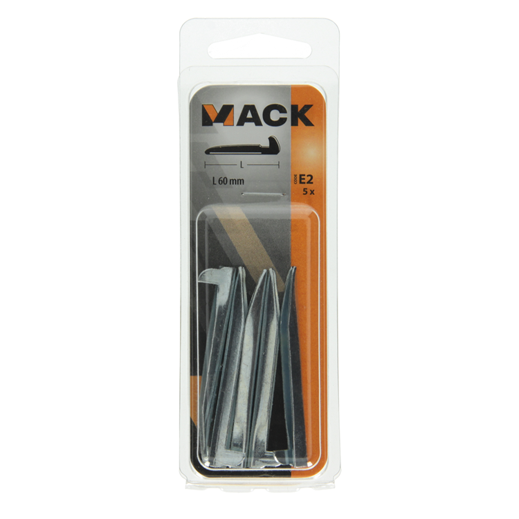 Mack 1019711 - gancho de pared acero azul endurecido 5 piezas 60 mm | 10 piezas