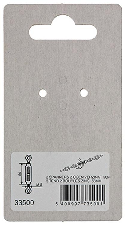 Mack 1008470 - 2 tensores 2 ojales m5 x 50mm galvanizados | 10 piezas