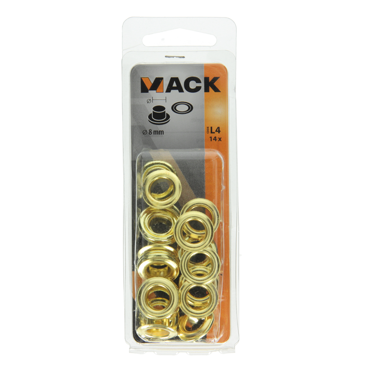 Mack 1017874 - anillas de vela latón 14 piezas 8mm | 10 piezas