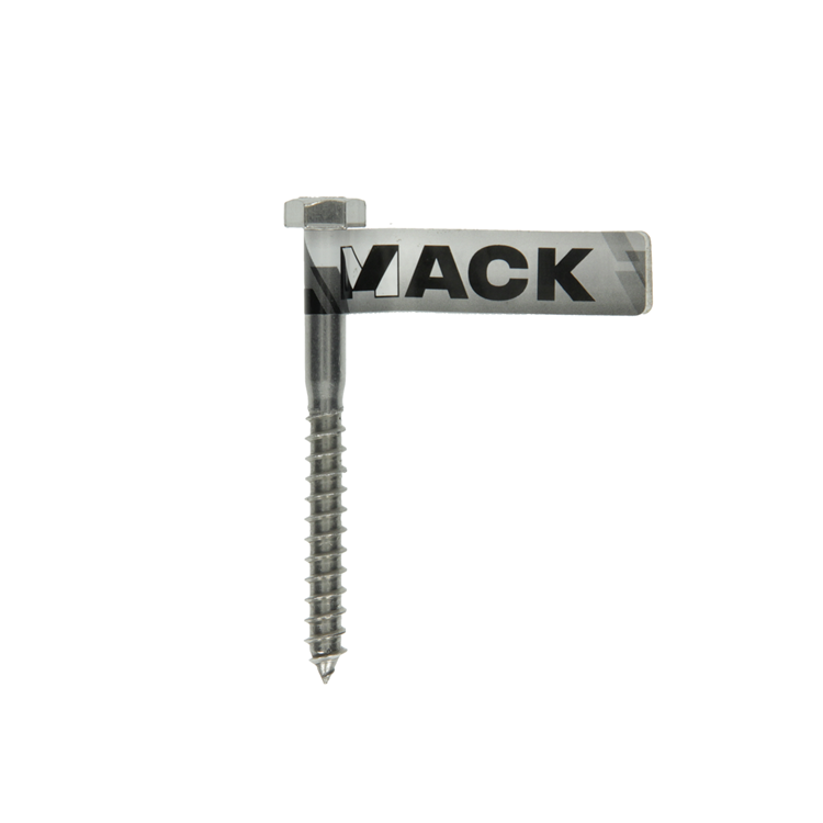 Mack 1019771 - perno roscado para madera acero inoxidable 1ud 8 x 80 mm | 10 piezas