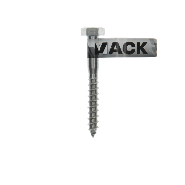 Mack 1019777 - perno roscado para madera acero inoxidable 1ud 10 x 80 mm | 10 piezas
