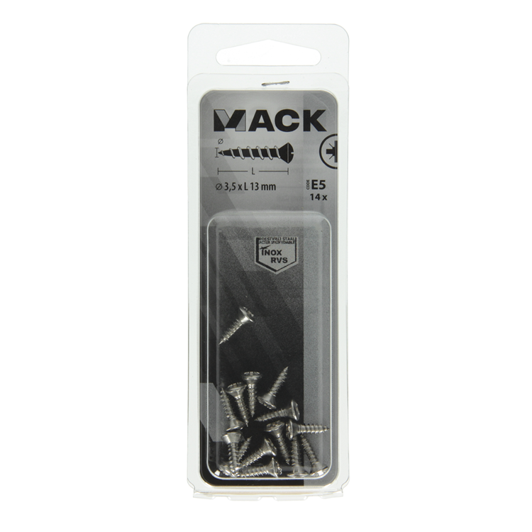 Mack 1019798 - tornillo autorroscante con cabeza esféricaa2 14uds 3,5 x 13 mm | 10 piezas