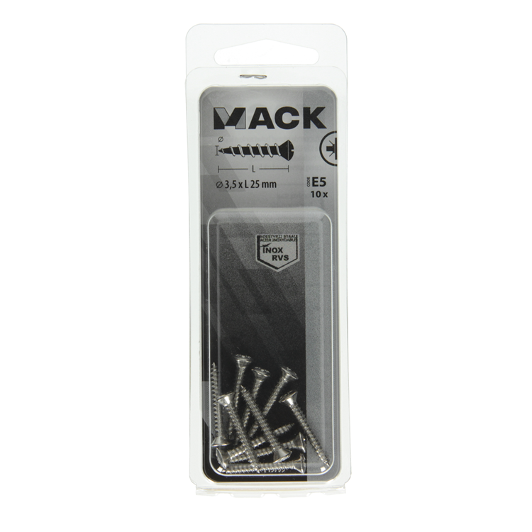 Mack 1019799 - tornillo autorroscante bola fx.kopa2 10uds 3,5 x 25 mm | 10 piezas