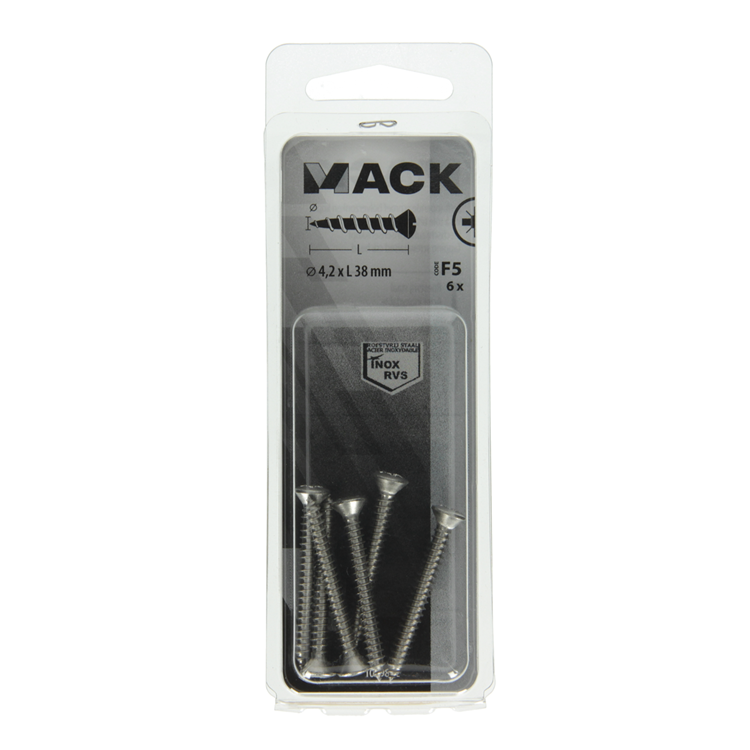 Mack 1019802 - tornillo autorroscante bola fx.heada2 6uds 4,2 x 38 mm | 10 piezas