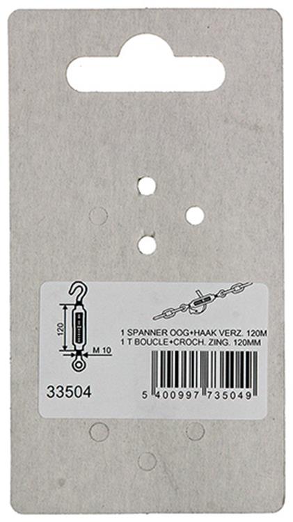 Mack 1008474 - 1 ojo tensor + gancho m10 x 120mm galvanizado | 10 piezas