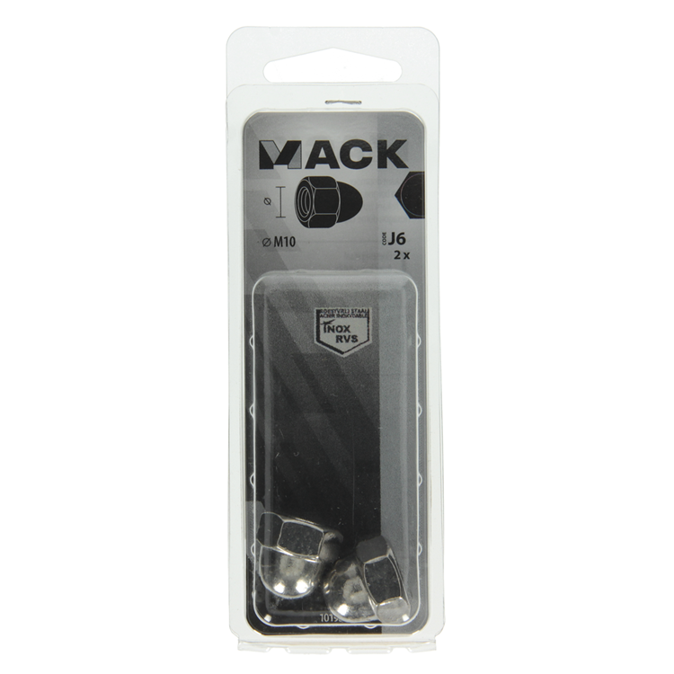 Mack 1019865 - tuerca ciega hexagonal acero inoxidable a2 2 piezas m 10 | 10 piezas