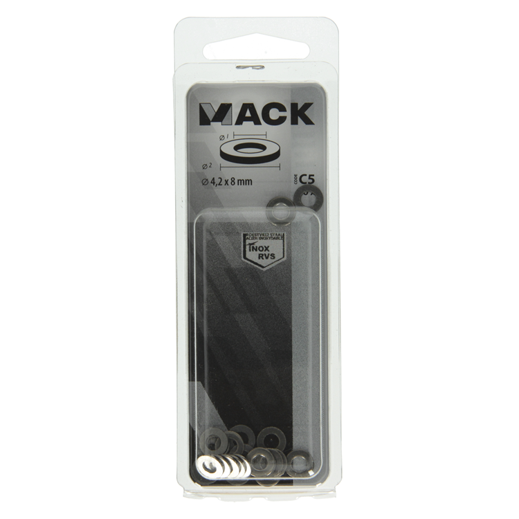 Mack 1019870 - arandela acero inoxidable a2 20 piezas m4 | 10 piezas