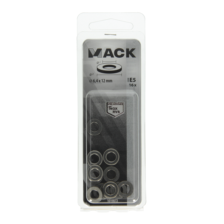 Mack 1019872 - arandela acero inoxidable a2 16 piezas m6 | 10 piezas