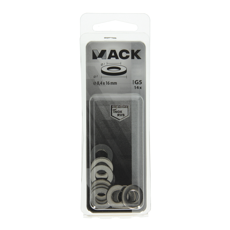 Mack 1019873 - arandela acero inoxidable a2 14 piezas m8 | 10 piezas
