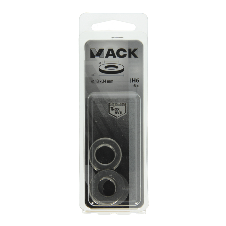 Mack 1019875 - arandela acero inoxidable a2 6 piezas m12 | 10 piezas