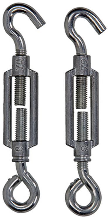Mack 1008475 - 2 tenditori occhio + gancio m8 x 70mm zincato | 10 pezzi