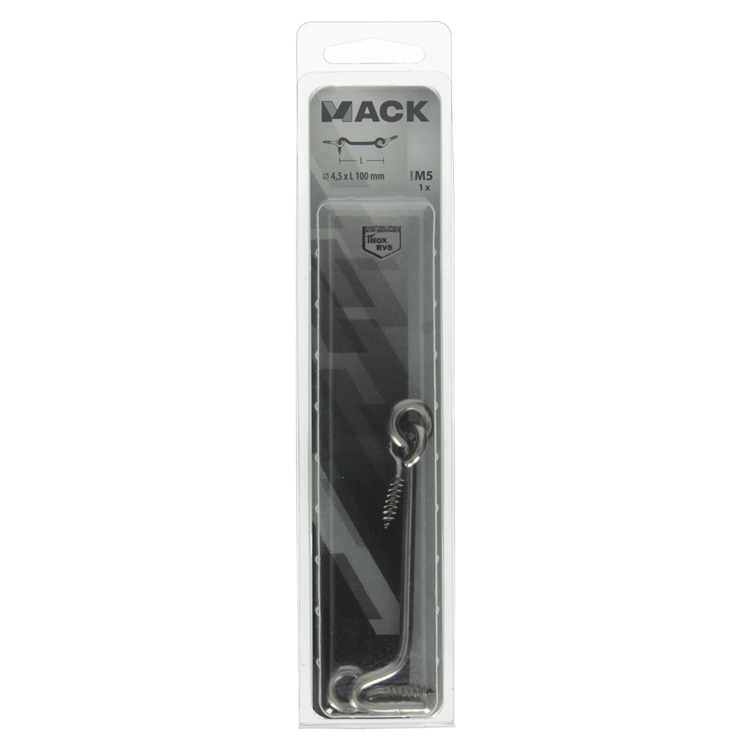 Mack 1019903 - gancho de viento acero inoxidable 1 ud 4,5 x 100 mm | 5 piezas