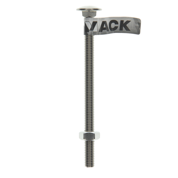 Mack 1019922 - perno madera + tuerca acero inoxidable 1 ud m10 x 140mm | 10 piezas