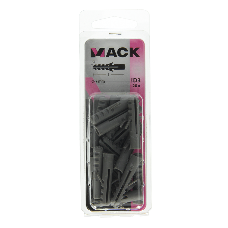 Mack 1017881 - tapón polietileno 20 piezas 7 mm | 5 piezas