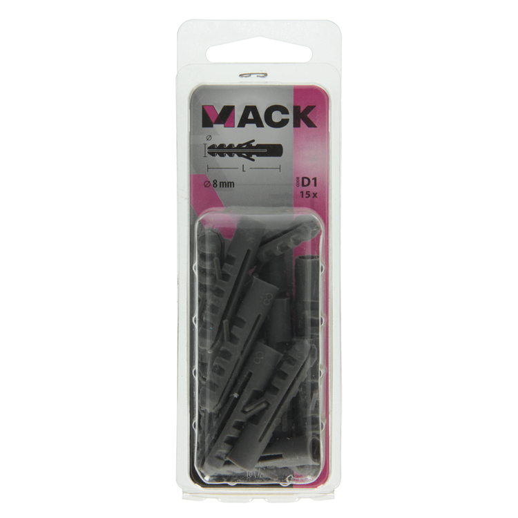 Mack 1017882 - tapón polietileno 15 piezas 8 mm | 5 piezas