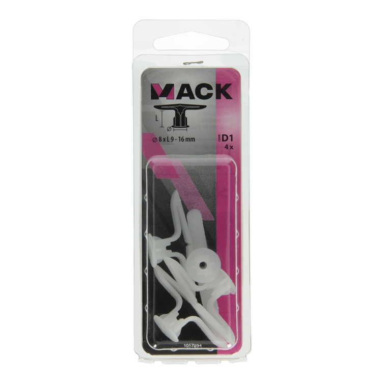 Mack 1017894 - taco hueco nylon 4uds tb | 10 piezas