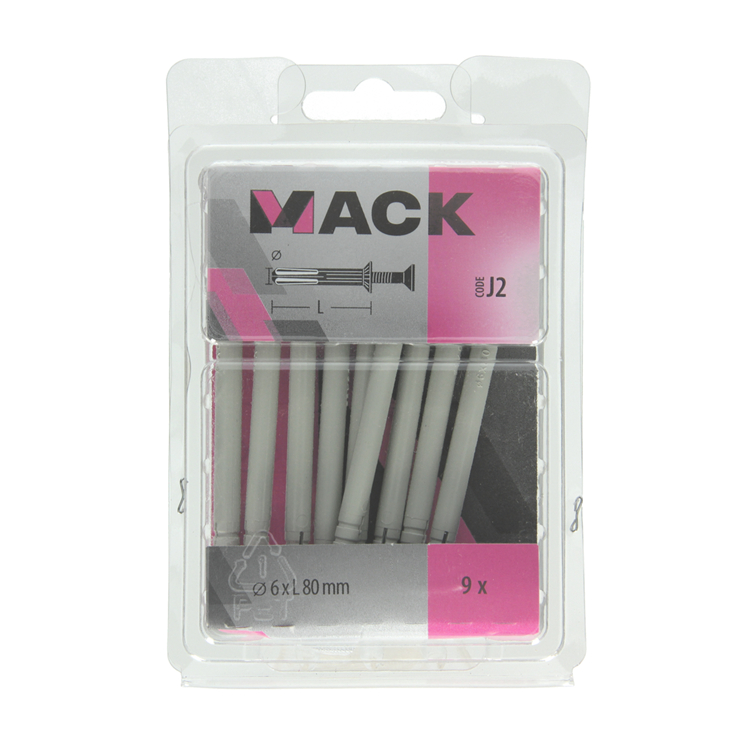 Mack 1017909 - taco clavo de nylon poliamida 9 piezas 6 x 80 mm | 5 piezas