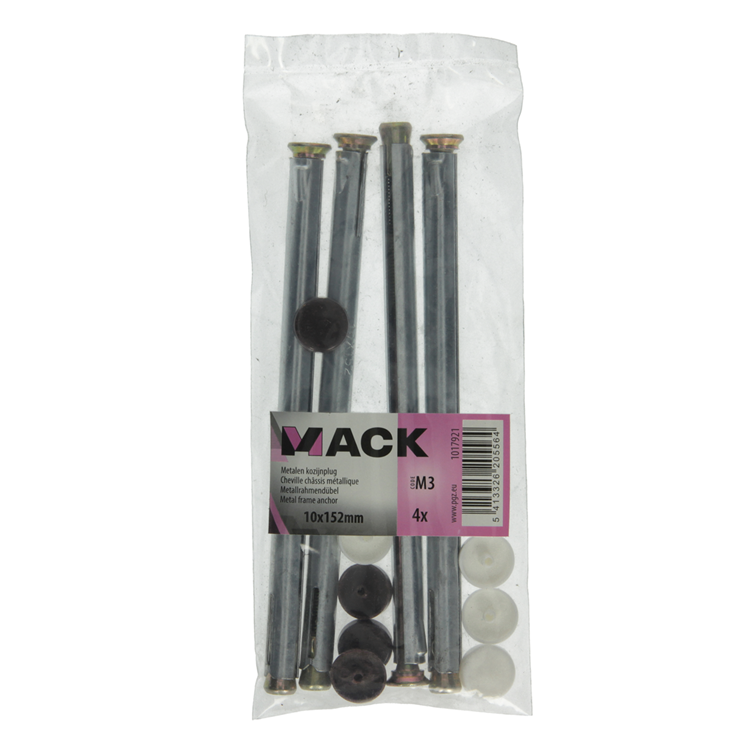 Mack 1017921 - Taco de estructura metálica de acero galvanizado 4 piezas 10 x150 mm | 5 piezas