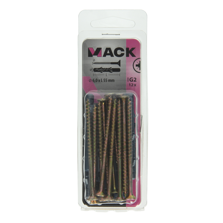 Mack 1019932 - enchufe largo exp.polieth. + scr. 4x70 12uds 6x55mm | 5 piezas