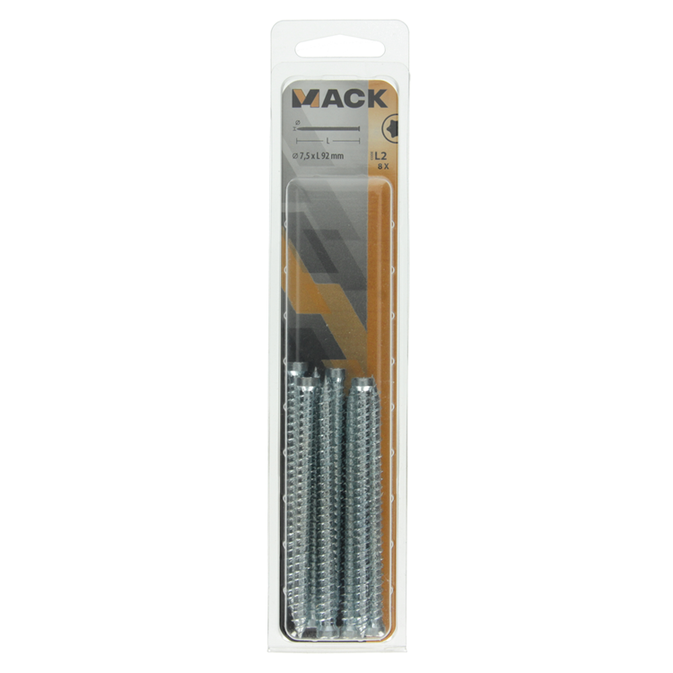 Mack 1019961 - Tornillo para ventana de hormigón con culata galvanizada 8 piezas 7,5 x 92 mm | 5 piezas