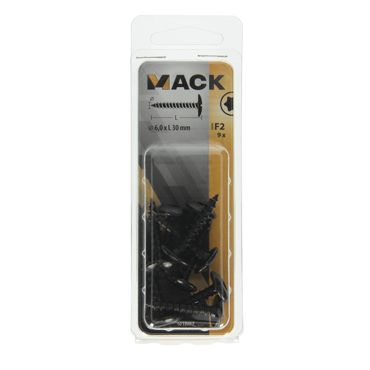 Mack 1019967 - tornillo de escotilla negro 6,0 x 30 mm 9 piezas | 5 piezas