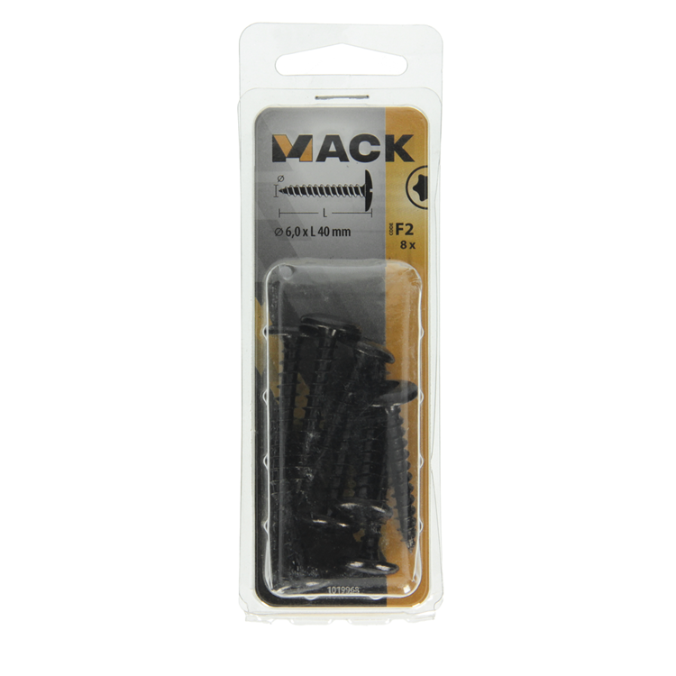 Mack 1019968 - tornillo de escotilla negro 6,0 x 40 mm 8 piezas | 5 piezas