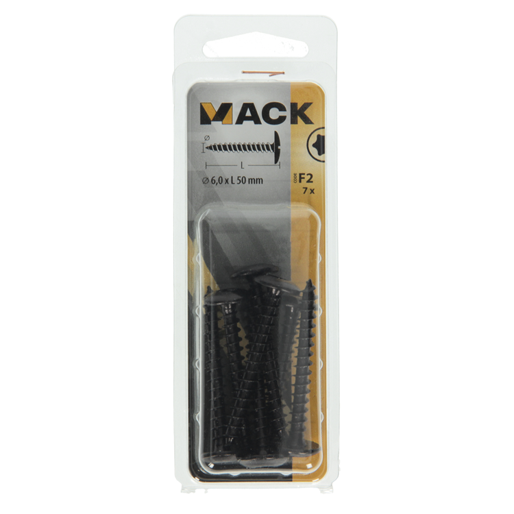 Mack 1019969 - tornillo de escotilla negro 6,0 x 50 mm 7 piezas | 5 piezas