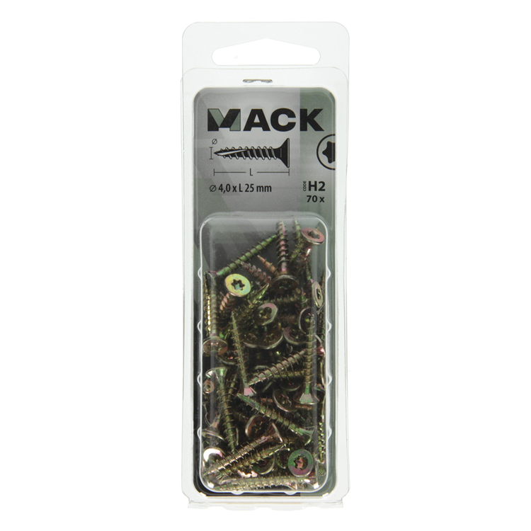 Mack 1018009 - spainplschr.vzkop-automontaje chapado en amarillo 70 piezas 4,0 x 25 mm | 5 piezas