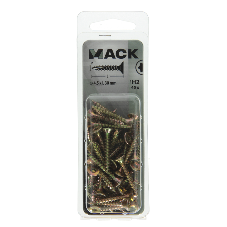 Mack 1018015 - españa plschr.vzkop-automontaje chapado en amarillo 45 piezas 4,5 x 30 mm | 5 piezas