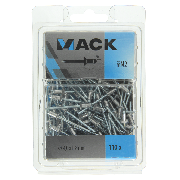 Mack 1020313 - 110 grapas ciegas aluminio 4.0x8mm | 5 piezas