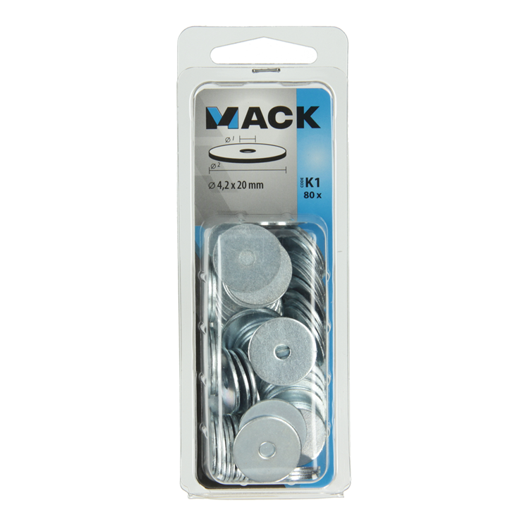Mack 1018122 - arandela de carrocería galvanizada 80 piezas 4,2 x 20 mm | 5 piezas