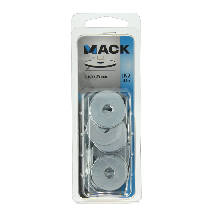 Mack 1018125 - arandela de carrocería galvanizada55 piezas 6,5 x 25 mm | 5 piezas