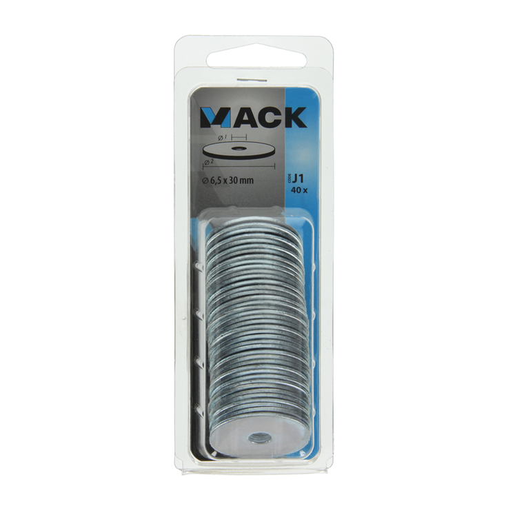 Mack 1018126 - arandela de carrocería galvanizada40 piezas 6,5 x 30 mm | 5 piezas