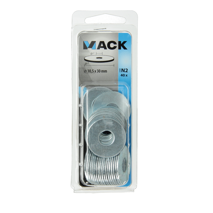 Mack 1018129 - arandela de carrocería galvanizada40 piezas 10,5 x 30 mm | 5 piezas