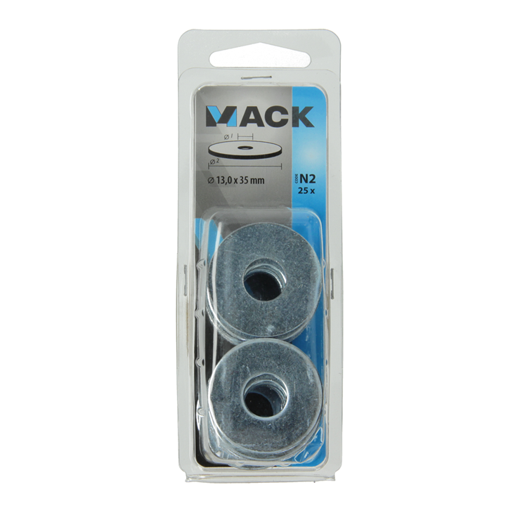 Mack 1018131 - arandela de carrocería galvanizada25 piezas 13,0 x 35 mm | 5 piezas