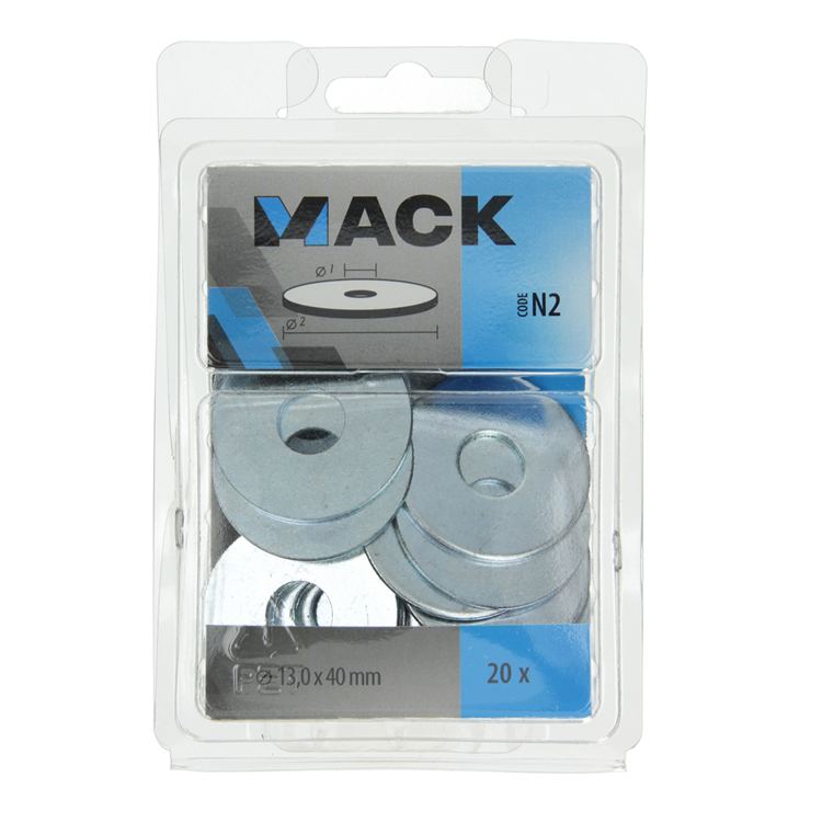 Mack 1018132 - arandela de carrocería galvanizada20 piezas 13,0 x 40 mm | 5 piezas